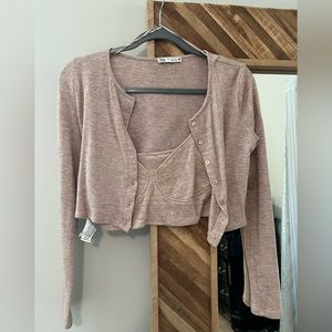 Zara crop and sweater set